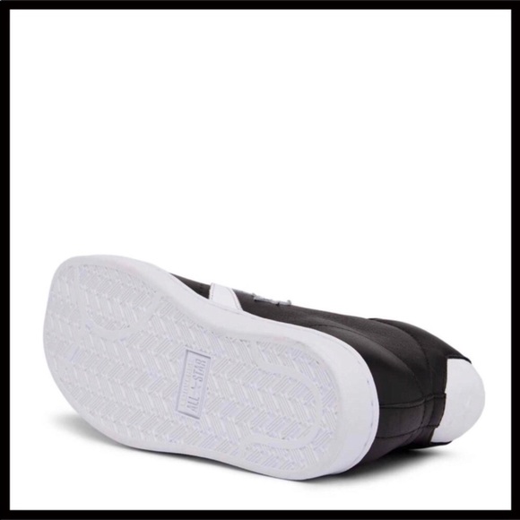 CONVERSE BLACK LEATHER ALL STAR MID HIGH TOPS A2C - Picture 4 of 8